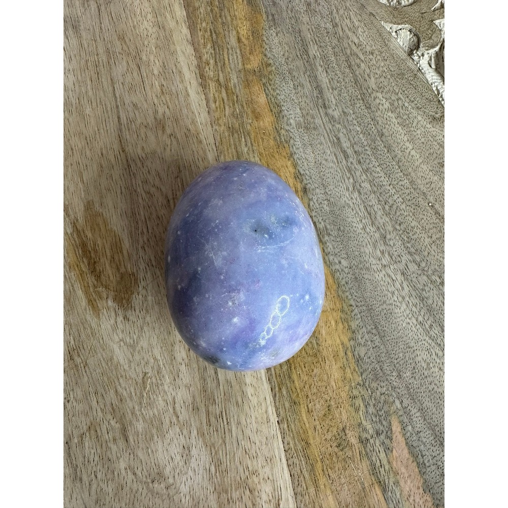 Lavender Stone Egg Crystal Carved Polished Home Decor